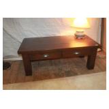 Pine Coffee Table Double Drawer
