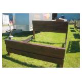 King Size Rustic  Wooden Bed