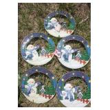 Snowman Tin Welcome Signs 5  New