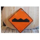 Vintage Metal Road Bump Sign