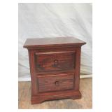 Oak 2 Drawer End Table   18x24x26h
