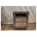 Grey Birch End Table / 2 Drawer