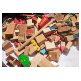 Vintage Wooden Toy Building Blocks