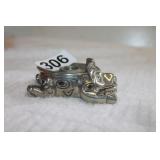 Haida Pewter Frog Candle Holder