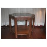 Octagonal Glass Top Occassional Table