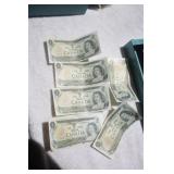 1970s Canadian 5$ Bills