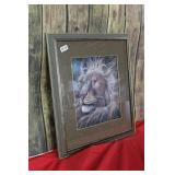 Gold Framed Lion Art