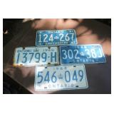 1960s Ont Licence Plate Collection