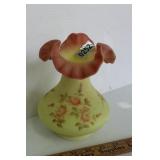 Burmese Art Glass Vase   Handpainted
