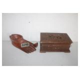 Wooden Foot Ashtray & Jewel Box
