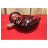 Art Glass Duck Ashtray