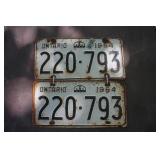 Set Of 1964 Ont Licence Plates