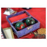 Chinese Meditation Balls, Ruby Glasses & Decor