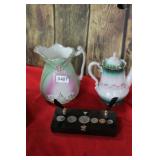 Confederation Coin  & China Jug & Tea Pot