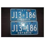 Set 1971 Ont Licence Plates