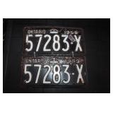 Set 1959 Ont Licence Plates