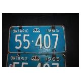 Set Of 1965 Ont Licence Plates