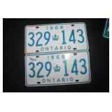 Set 1969 Ont Licence Plates