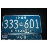 Set 1969 Ont Licence Plates