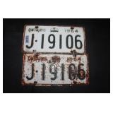 Set 1964 Ont Licence Plates