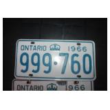 1966 Ont Licence Plates