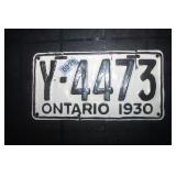 1930 Ont Licence Plate