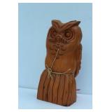 Handcarved wooden Owl  Signed