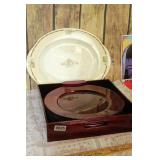 Party Charger Set (New) & Vintage Ivory Serve Dish