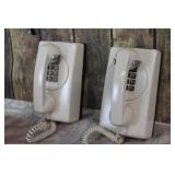 2 x Vintage Push Dial Wall Telephones