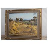 ' The Harvest ' Maurice  Haycock Oil Painting 1947