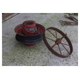 Spoked Wooden Rim & Iron Wheelbarrow Wheel