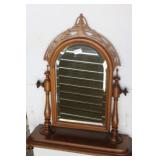 Early Carved Walnut Swivel Dressing Mirror