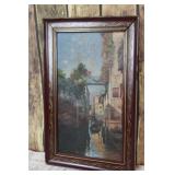 European Oil On Canvas Painting  / vintage
