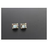 925 Sterling & Watercress Stone Earings
