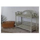 Vintage Wicker Shelf & Storage Basket