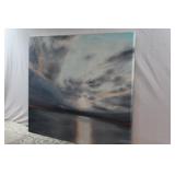 F.Fowler Waterscape On Canvas Painting