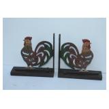 Cast Iron Rooster Book Ends