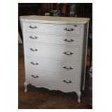 Vintage White Provincial Highboy Dresser