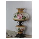 Handpainted Vintage Glass Table Lamp