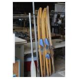 Wooden Waterskis, Oars & X Country Ski