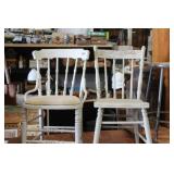Vintage Wooden White Spindelled Chairs