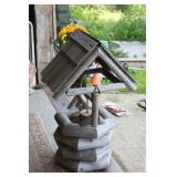 Cedar Log Wishing Well