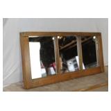 Antique Wooden 3 Pane Window Mirror