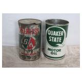 BA & Quaker State Motor Oil Tins