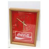 1970s Glass Coca Cola Store Clock