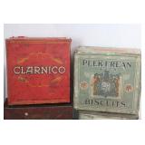 Early Paper Label Biscuit Tins