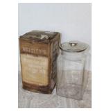 Wrigleys # 6 Nicklel Top Candy Jar & Box  N.O.S