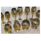 Vintage Brass Cordial Glasses Collection