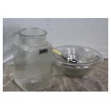 Candy Jar & Depression Glass Mix Bowl & Scoop