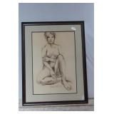 1970 Schwartz Nude Art Drawing
